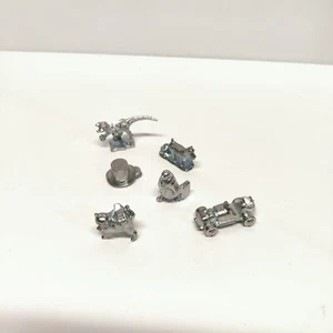 6 Monopoly Cheaters Edition Tokens Cat, Dinosaur, Top Hat, Car. Dog, Penguin - Picture 1 of 2