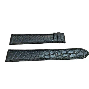 Cinturino orologio NOS originale Cartier coccodrillo nero opaco 20/18 - Foto 1 di 4