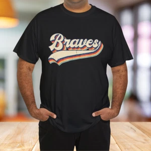 Braves Sports Name Vintage Retro Gift Men Women Girl Boy T-Shirt - Picture 1 of 6