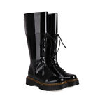 Punk Back Zip Riding Boots Women's Outdoor Strappy Knee High Boots Knight Boots
