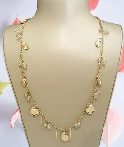 Vera Bradley Petals Cluster Gold Tone Clear Rhinestone Necklace NWT MSRP $58 - Picture 1 of 5