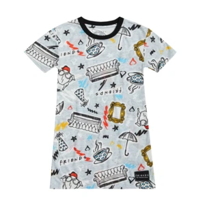 Friends Girls Short Sleeve Lounge Dorm Sleep Gown Pajamas, Size 4 NEW - Picture 1 of 3