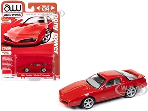 1991 PONTIAC FIREBIRD FORMULA TORCH RED 1/64 DIECAST MODEL BY AUTO WORLD AWSP156