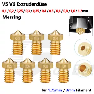 Mosiężna dysza wytłaczarki 0,1 mm-1,2 mm dysza drukarki 3D V5 V6 Hotend M6 1,75 mm 3 mm - Zdjęcie 1 z 14