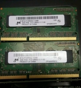 Micron 4GB 2x2GB PC3-12800S DDR3 1600MHz Laptop Memory Ram MT8JTF25664HZ - Picture 1 of 1