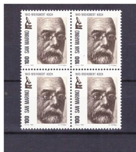 Francobolli San Marino 1982 Pionieri Scienza 100 L. MNH QUARTINA SAS1095 - Picture 1 of 1