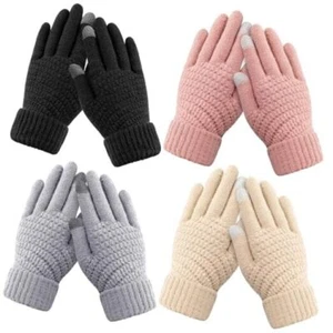 Trifabricy Womens Winter Gloves - Warm Soft 4 Pack, Black & Grey & Beige & Pink - Picture 1 of 8