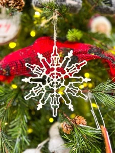 3D printed Penis Snowflake Ornament Christmas Tree Ornament Gag Gift 5” - Picture 1 of 3