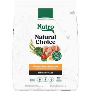 Nutro Natural Choice Senior Dry Dog Food Chicken 30 lb for Healthy Vitality - Picture 1 of 14