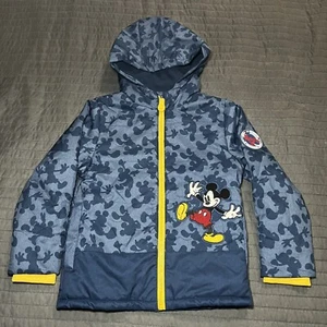 Disney Mickey Mouse Boys Jacket Size 5/6 Fleece Lined, Hooded - Picture 1 of 15