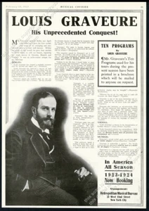 1923 Louis Graveure photo opera singing recital tour booking vintage trade ad - Picture 1 of 7