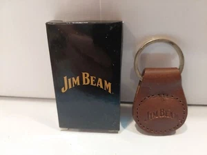 Boxed Jim Beam Bourbon Leather Logo Keyring 4.5cm x 4cm - Picture 1 of 3