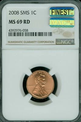2008 LINCOLN CENT NGC MS69 SMS PQ MAC FINEST REGISTRY MAC SPOTLESS  * - Image 1 of 4