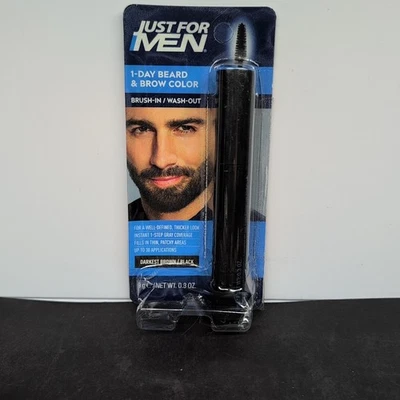 Paquete imperfecto Just For Men color barba y cejas de 1 día marrón oscuro/negro Foto 1 de 4