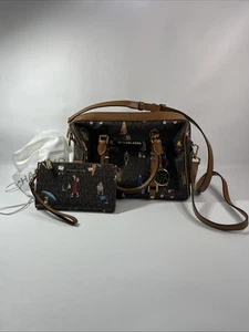 Michael Kors Bedford Signature Girls Travel Medium Duffel Handbag & Wallet & Bag - Picture 1 of 19
