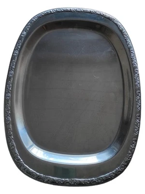 WMF Serviertablett Oval Edelstahl Silber Elegant Festlich Uni Logo - Bild 1 von 3