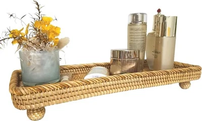 i-lan 17Inch Rectangle Natural Wicker Pedestal Display Riser Brown  - Image 1 of 4