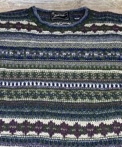 Vintage American Eagle Exclusive Hand Knit Wool Sweater Size Large Y2K 90's - Picture 1 of 6