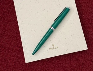 Rolex Emerald Green Twist Ballpoint Pen + Easy Pen Pouch | Press VIP Ad Gift - Picture 1 of 8
