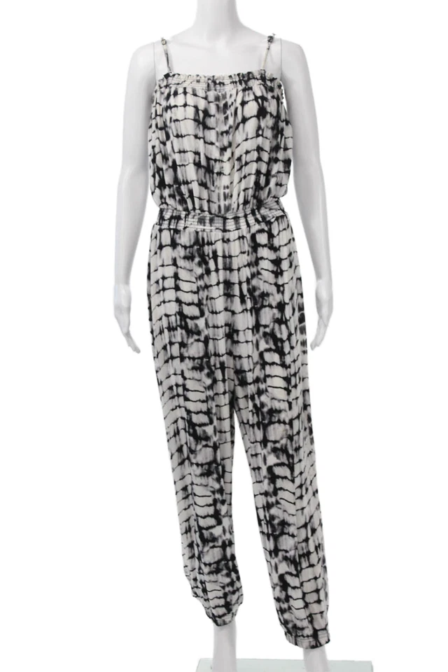 Mono Vince Camuto para mujer negro a rayas cuello cuadrado sin mangas talla M Foto 1 de 4