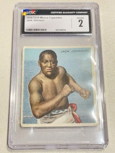 1910 TOLSTOI Cigarettes (T218) Jack Johnson Front View CGC Graded Good 2 Mecca - Picture 1 of 6