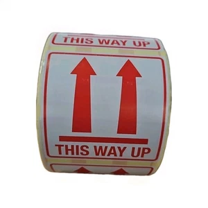 THIS WAY UP große selbstklebende Paketabels Aufkleber auf Rolle 1000 (100x100mm) - Bild 1 von 5