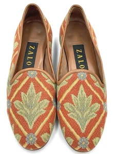 Zalo Needlepoint Vintage Halbschuhe Damenschuhe Größe 6M Gobelin Hausschuhe Spanien " - Bild 1 von 6