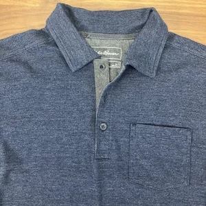 Camisa Polo Eddie Bauer Para Hombres Azul Marino Jaspeada Manga Corta Talla S - Imagen 1 de 7