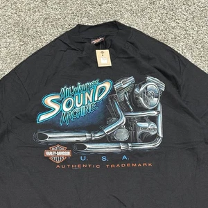 NOS Vintage 90s Harley Davidson Milwaukee Sound Machine USA T-Shirt Herren XL - Bild 1 von 6