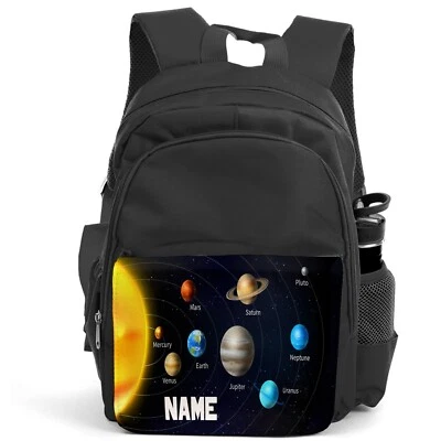 Personalised Solar System Backpack Boys School Bag Childrens Kids Rucksack SH240 - Image 1 of 4