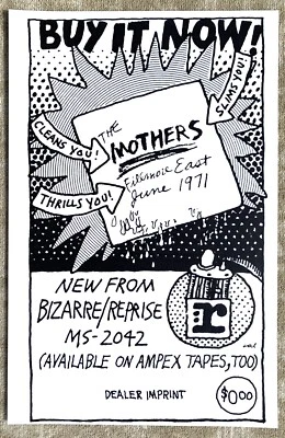 FRANK ZAPPA Mothers of Invention FILLMORE EAST 1971 Cal Schenkel Album Poster - Image 1 of 4