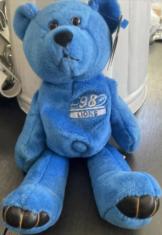 Charlie Batch #10 Beanie Bear Limited Treasures 1998 Detroit Lions NFL, 9” C3 Cover