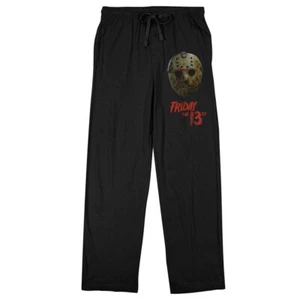 Friday the 13th Jason Voorhees Mask Sleep Pants, Black - Picture 1 of 1