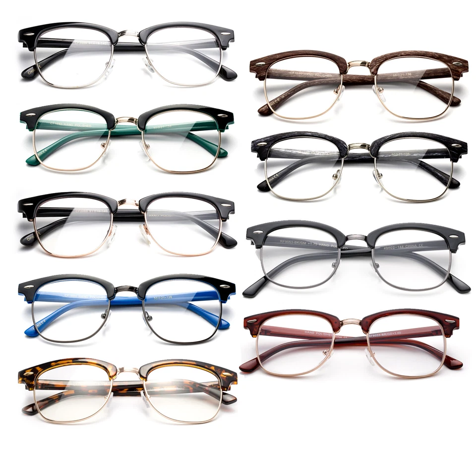 Clear Lens Glasses Classic Retro Horn Rim Men Women Nerd Fashion Eyewear UV 100% - Image 1 of 1