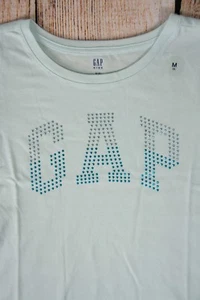 NWT Girls Gap Kids Arched Studded Logo T Shirt S/S Stillwater - 504296 - Picture 1 of 3