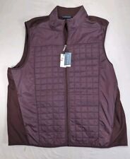 PERRY ELLIS Men's Big & Tall Vest sz 3XLT Purple Zip Up Fleece Quilted Front NWT