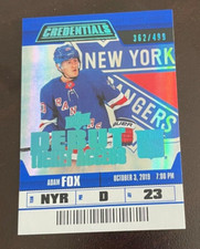 2019-20 Upper Deck Credentials Debut Ticket Access Adam Fox 362/499