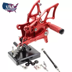 CNC Red Rearset Footpeg Footrest Pedal For Yamaha YZF R25/R3 MT25 MT03 2015-2020 - Picture 1 of 6