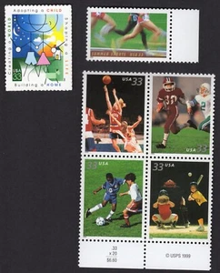 Scott #3397-3398-3402a Summer Sports Adoption Single Stamps & Block of 4 MNH #2 - Picture 1 of 1