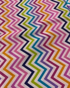 SUPER FUN RAINBOW Multi Color Chevron Fabric By the Yard NEW Keepsake Calico BTY - Picture 1 of 2