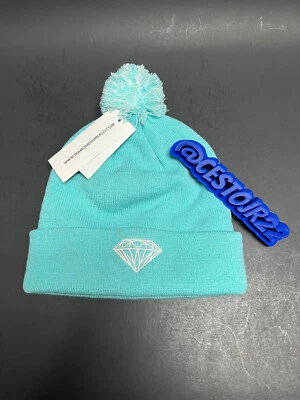 DIAMOND SUPPLY CO X ZUMIEZ GORRO POM AZUL BRILLANTE SB NICK NUEVO CON ETIQUETAS SISTEMA OPERATIVO Foto 1 de 4