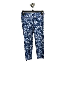 Athleta Tie Dye Blue Legging Kids XL /14 Ankle Length - Picture 1 of 11