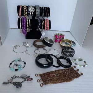 35 Lotto Braccialetti Braccialetti Fibbia Strass Vintage To Mod Tono Oro - Foto 1 di 9