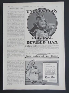 Litografía 1905 9x13 Underwood's Deviled Ham, Columbia Cars anuncios automáticos 2 caras - Imagen 1 de 2