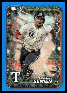2024 Topps Holiday MARCUS SEMIEN Blue Metallic Glitter #H116 - Picture 1 of 2