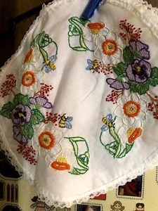 Hand Embroidered Round Doilies Multi-colored  - Picture 1 of 3