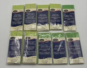Wrights Single Fold Bias Tape Lot Of 10 Green - Picture 1 of 3