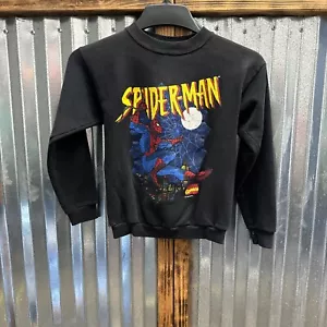 Vintage Amazing Spider-Man Boys Sweatshirt Sz Large Marvel Tultex 1995 USA Made - Picture 1 of 7