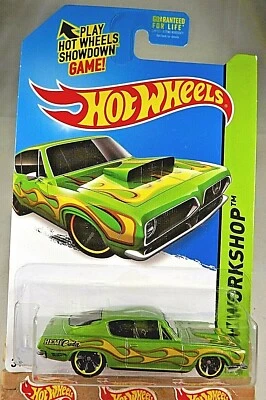 Hot Wheels #213 HW Workshop-Heat Fleet '68 2015 Hemi Barracuda variación verde Foto 1 de 4