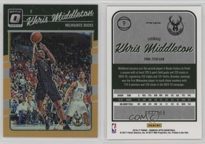 2016-17 Panini Donruss Optic Orange Prizm /199 Khris Middleton #7